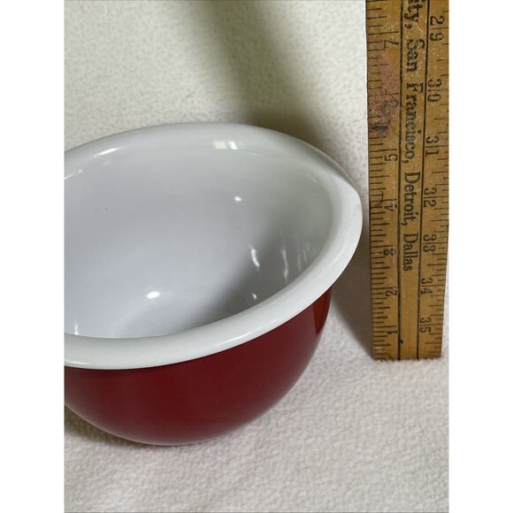 Corningware Coordinates Mixing Bowl 1 Qt Cajun Red Nesting Stoneware - Picture 4 of 5